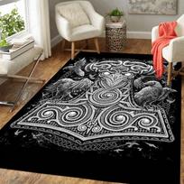 Viking Vegvisir skydo minkštas kilimas Viking kaukolės ploto kilimas Dekoratyvinis kilimas svetainei ir miegamajam Virtuvės kilimėlis Kilimas 40cm x 60cm