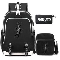 3Pcs/set Anime Naruto Backpack for Teenage Boy Girl Back To School Backpack with Shoulder bag Pencli Case Travel Bag Rucksack
