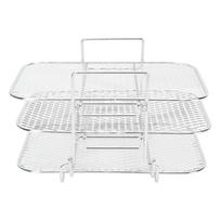3 aukštų gruzdintuvės stovas 304 nerūdijančio plieno dehidratoriaus stovas daugiaaukštis grilio stovas galima plauti indaplovėje L(for 6.5-9kg) white