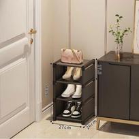Multi layer shoe storage rack black and white storage rack space saving wall corner stackable shelves adjustable storage cabinet
