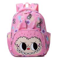 Labubu cartoon primary school student backpack cute lightweight weight-reducing children's backpack KTY tamsiai rausva spalva