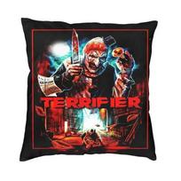 Horror Clown Halloween Movie Terrifier Cushion Cover Velvet Pillow Case Sofa Chair Square Pillowcase Living Room Decoration 12x12Inch