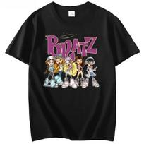 Bratz Y2k T-shirt Women's 2000 Cartoon Printed Harajuku Pink Top 2024 Summer Girls Fashion Short Sleeve Beautiful T-shirt 90026 S įvairiaspalvis
