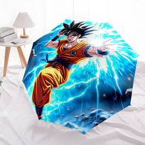 Son Goku  pattern, automatic folding umbrella, portable and foldable design, 8 ribs, a Christmas or birthday gift. įvairiaspalvis