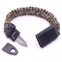 Paracord Bracelet Outdoor Wilderness Wristband Seven-Strand Paracord Bracelet Wilderness Tool Whistle One Size žalia