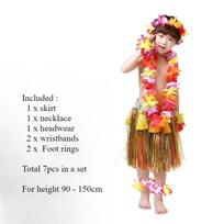 7/8 vnt. Kostiumas Havajų Hula Sijonų Rinkinys Apyrankės Žolės Hula Sijonai vakarėlio dekoracija Multicolor-7Pcs