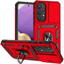 Dėklas Samsung Galaxy S25Edge S25 Ultra S25 Plus S24FE A06 A16 A26 A36 A56 5G su žiediniu laikikliu, atsparus smūgiams, Coque, apsauginis dangtelis lęšiui For Galaxy A26 5G raudona