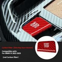 For BMW iX 2025-2025 Car red / blak Real carbon fiber one-key start button decorative stickers interior accessories