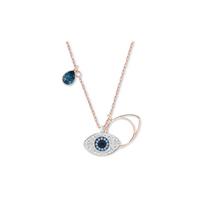 Swarovski Swa Symbol Evil Eye Crystal Rose Gold Necklace Women necklace Blue 5172560 Box (Random Color)