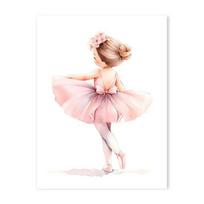 Rožinė Balerina Mergaitė Vienaragis Drugelis Plakatas Vaikų Kambario Dekoratyviniai Drobės Plakatai Darželio Sienų Menas Plakatas Kūdikio Miegamojo Dekoras 21X30CMNo Framed