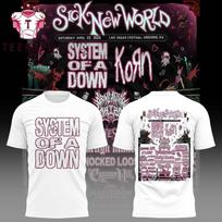 System Of A Down 2026 m. turas SICK NEW WORLD Balti marškinėliai PP2792 M