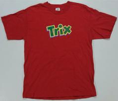 Rare Vintage ALSTYLE Trix Cereal 2000 Promo T Shirt 90s 2000s Silly Rabbit Red L XL