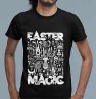 Easter Bunny Doodle T-Shirt: Magic Holiday Tee M