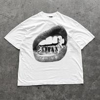 Big Lips Y2k Mouth T Shirt - Grillz White T Shirt - Unisex Y2k Shirt- Streetwear T Shirt M