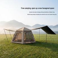 Quick Deploy Multi-Person Automatic Camping Tarp Tent 6-Person tamsi chaki spalva