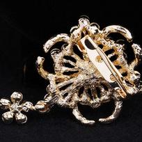 Quqlity Hijab Bouquet Crystal Bridesmaid Prom Zinc Zinc Alloy Flower Rhinestone Pins Brooches Wedding Pearl auksinė
