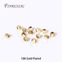 2.5/3/4MM 18K Gold Plated Geometric Polygon Faceted Spacer Beads Loose Beads Separators For Jewelry Making DIY Accessories 2.5MM-50pcs