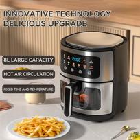 8L Smart Air Fryer with Visual Window, Large Capacity for Multifunctional Cooking