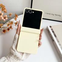 Z Flip7 FE Dopamine Candy Color Matte Phone Case for Samsung Galaxy Z Flip 7 6 5 Flip 4 3 5G Hinge Protective Hard Back Cover Galaxy Z Flip7 smėlis