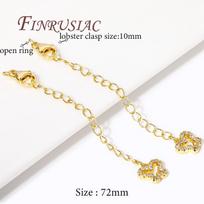 18K Gold Plated Connectors For Jewelry,Extension Extender Tail Chains with Lobster Clasps For Jewelry,DIY Bracelets Accessories 2 pieces