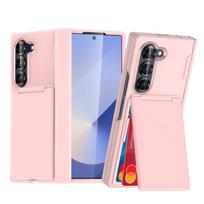 case for Samsung Z FOLD 7 6 Card holder protective cover full coverage Shock Proof Anti-Fingerprint Anti-Scratch WIth Kickstand Galaxy Z Fold7 rožinė