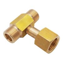 A14F-W21.8-14 CO2 Tank Bottle Brass Threaded Tee Fitting 3 Way Connector Charging Fill Adaptor For Beer Homebrew  Aquarium (as the picture,As Shown)