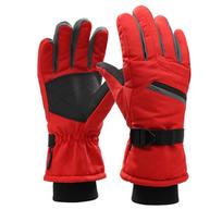 Custom logo Winter Warm Waterproof Windproof Snowboarding  Ski Snow Gloves M raudona