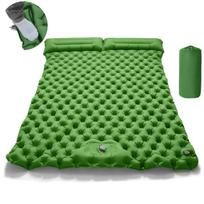 Double Camping Air Mattress Lightweight Inflatable Sleeping Pad for 2 Person Portable Outdoor Bed Waterproof Hiking Mat 192*130 * 8cm/75.6*51 * 3in žalia