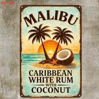 Tropical Coconut Rum Aluminum Sign Vintage Bar Kitchen Wall Decor Plaque 20x30cm（7.8x11.8inch）