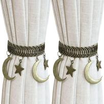 2Pcs Adjustable Curtain Tie Backs Vintage Curtain Clips Window Curtain Tie Belts  Window Treatment Style 3 Gold