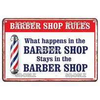 Vintage Metal Barber Sign Retro Wall Decor Tin Plaque for Man Cave Home Bar Garage 20x30cm（7.8x11.8inch）