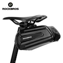 ROCKBROS Vandeniui atsparus Didelės talpos Dviračio balnelio krepšys Dvigubas užtrauktukas Atsparus smūgiams Sėdynės stulpelio Galinis dviračio krepšys Priedai Polyester&Unisex juoda