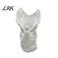 Stain-resistant Vase Angel Fairy Pen Holder, 3D Printed Cosmetic Organizer, Cute Makeup Brush Dried Flower Cup for Vanity Desk, Vase, Gift Women balta