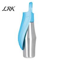 Dog Travel Water Dispenser 750ML Portable Bottle, Leak-Proof Stainless Steel Bowl for Leak Resistant Pet Bottle Cats, Large Capacity Outdoor Drinking