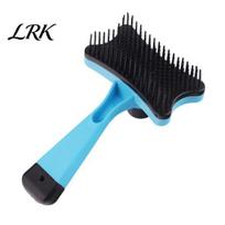Anti-slip Pet Brush Self-cleaning Dog Grooming Brush, Detangling with Anti-Slip Handle, Anti-scratch Comb Shedding for Long Short Haired Cats mėlyna