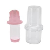 Silicone Brush Head Silicone Oil Brush Pink Lid Clear Transparent Squeeze  Salad Dressing rožinė