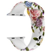 Bracelet Apple Watch - MY-MONTRE - Fleur Blanche - Silicone - 38/40/41 mm - Long. 230 mm balta