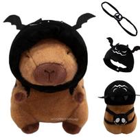 22-38cm Cartoon Fun Halloween Capybara Plush Doll Pumpkin Devil Hat Backpack Capybara Stuffed Animal Home Decor Gift For Kids about 22cm