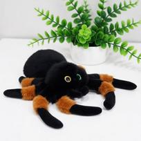 4-Eyed Spider Plush Toy Lifelike Tarantula Black Widow Spider Doll Soft Poisonous Insect Stuffed Toy Boys Birthday Gifts 16x18cm