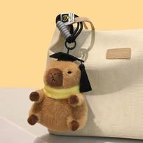 15cm Graduate Plush Dolls Doctor Capybara Pendant Toy Cute Stuffed Animal Toy Doll Soft Cartoon Animal Keychain Graduation Gift