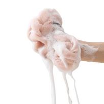 Flower Mesh Shoulder Scrubber Long Sponge Body Back Bath Sponge Shower Exfoliate Strap Shower Body Wash Brush Health Cleaning beige