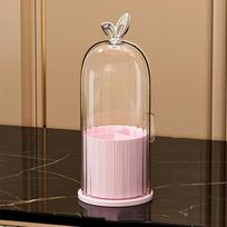 Dustproof Makeup Brush Storage Tube Transparent Pen Holder Rotating  Makeup Brush Holder  Bathroom rožinė