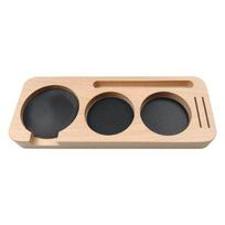 Wooden Coffee Tamping Station Anti-Slip Base Espresso Tamper Mat Stand  Kitchen 51mm-Beech wood