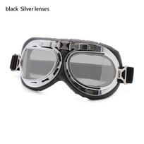 Rėmeliai Akiniai nuo saulės Vintažiniai Apsauginiai įtaisai Retro akiniai Pilotui Cruiseriui Motoroleriui Motociklo akiniai Silver lenses juoda
