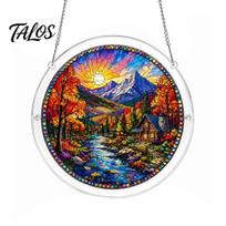 3D Stained Glass Puzzle Acrylic Suncatcher, Colorful Window Hanging, 7.48 Inch Sun Catcher Home Decor Gift Decoration Ornament, Ideal for Gifting And D