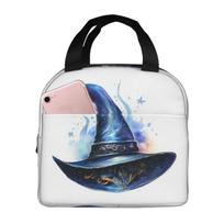 One Arcane Witch Hat Pattern Insulated Lunch Bag for Women Kids Portable Food Boxes Thermal Lunch Box Tote One Size