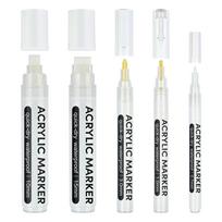 White Acrylic Paint Marker Pens Set Extra Jumbo Felt(15mm),Jumbo Felt(10mm), Medium Bullet(3mm), Fine(1mm), Extra Fine(0.7mm) balta