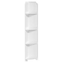 Vonios lentyna 4 pakopų spintelė Mažas sandėliukas PVC kampinė spintelė Pastatoma lentyna Siaura su tuščiaviduriu dizainu Tualetas 4-Layers balta