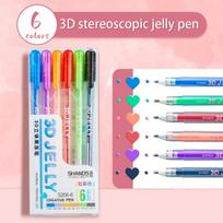1 Color 3djelly-Pen Plastic Student Creative Stereoscopic Macarone Jelly Pen Paper High Appearance Horizontal Hand Drawing Color