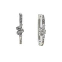 Promotion Rectangle Cz Snake Inlay Zircon Earring for Girls Women Temperament Snake Earring